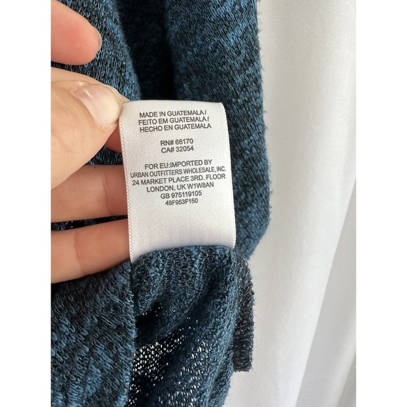 Free People FP Beach Nani Tee Marled Starlight Blue Rolled Sleeve Slouchy Top XS - Picture 8 of 8